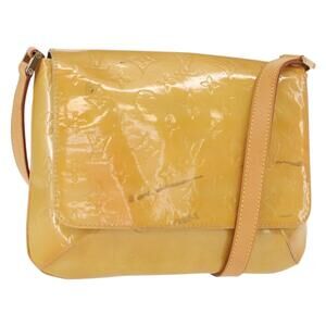 LOUIS VUITTON Monogram Vernis Thompson Street Bag Beige M91301 LV Auth gh1567